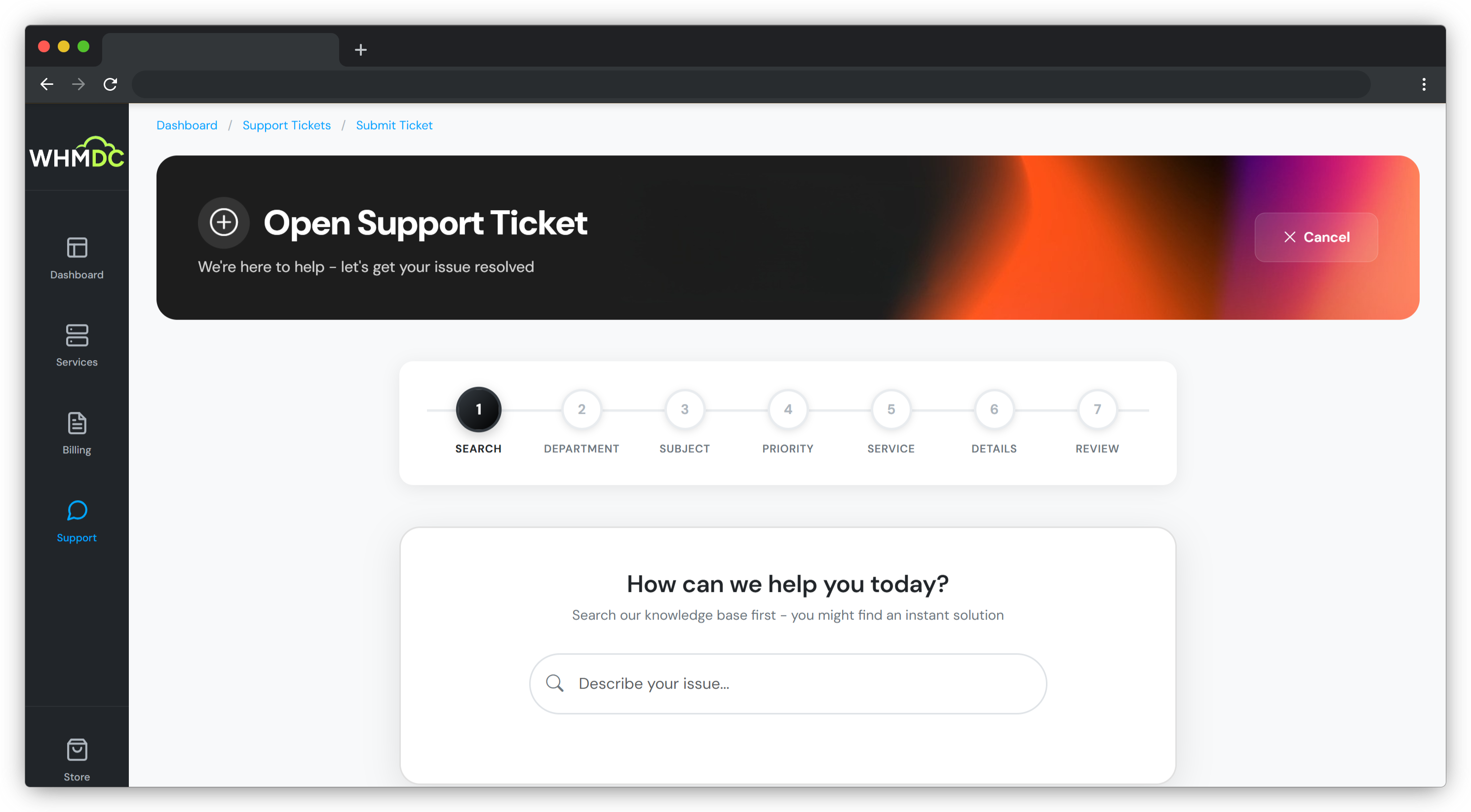 Support & Tickets Screenshot